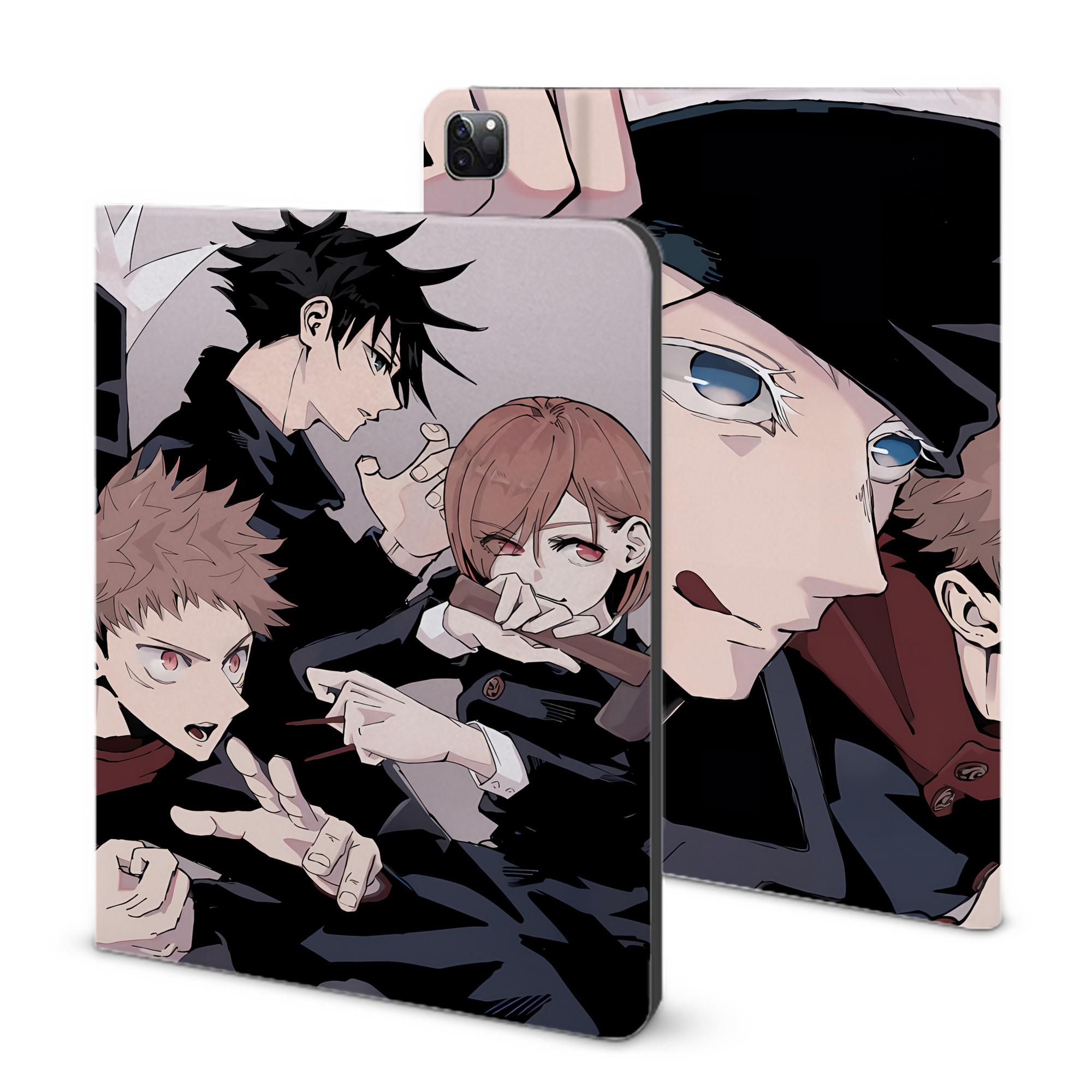 （画像用） 呪術廻戦 Jujutsu Kaisen IPad ケース ブック型 PUレザー TPU 耐衝撃 軽量 薄型 ペン収納なし 全面保護 IPad 各モデル対応